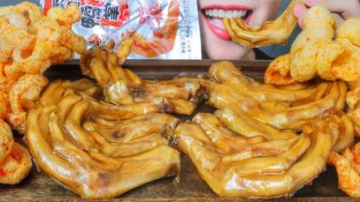 ASMR TIKTOK CHINESE STYLE SPICY DUCK FEET , CRUNCHY PORK SKIN , EATING SOUNDS | LINH-ASMR