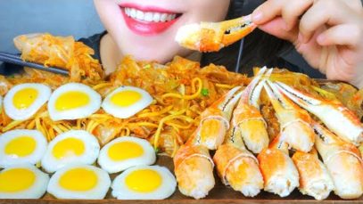 ASMR VIETNAMSES MIXED RICE PAPER X SNOW CRAB CLAWS , EATING SOUNDS |  LINH-ASMR