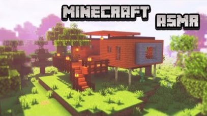 Minecraft ASMR | Building a Modern Treehouse Base ?Ear to ear whispering