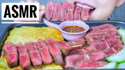 ASMR COOKING EATING FRIED RICE WITH EGGS X BEEFSTEAK , EATING SOUNDS | LINH-ASMR