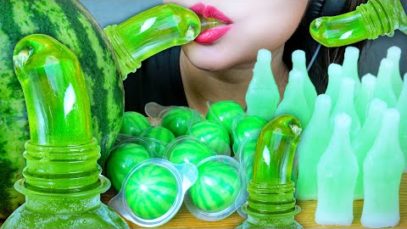 ASMR GREEN HONEY JELLY , WATER MELON GUMMY , NIK N LIPS CANDY EATING SOUNDS | LINH ASMR
