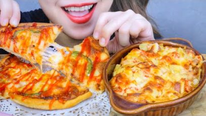 ASMR EATING SEAFOOD PIZZA X PASTA , EATING SOUNDS | LINH-ASMR