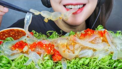 ASMR JELLYFISH X SPICY SAUCE , EATING SOUNDS | LINH-ASMR