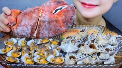 ASMR SEAFOOD BOILED (LOBSTER CLAW , HAIR CLAM , SNAIL) , EATING SOUNDS | LINH-ASMR