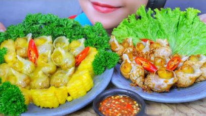 ASMR EATING BULOT IN SALT CHILI SAUCE X SALT EGGS SAUCE , EATING SOUNDS | LINH-ASMR