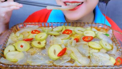 ASMR SHAKED JELLYFISH WITH SOUR MANGO , EATING SOUNDS | LINH-ASMR