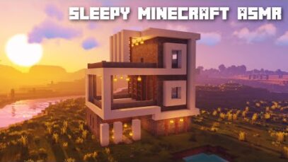 Minecraft ASMR | Building a luxurious modern house ?️ Super close up whispering