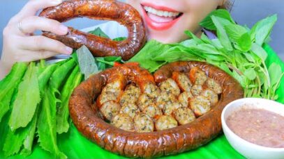 ASMR DỒI SỤN – Grilled Hog’s Pudding mEATING SOUNDS | LINH-ASMR