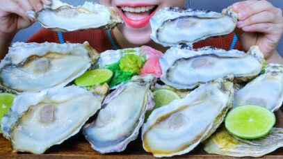 ASMR EATING RAW HYOGO OYSTERS , EATING SOUNDS | LINH-ASMR
