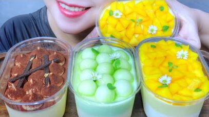 ASMR MOUSSE CAKE BOXES ( TRIAMISU , MELON , MANGO) EATING SOUNDS | LINH-ASMR