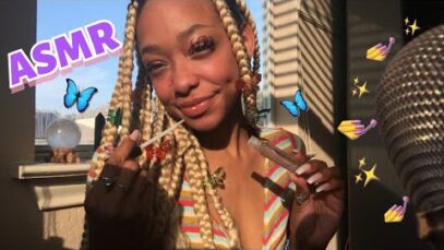 ASMR | Whisper Ramble + tapping on my butterflies ?? { w/ mouth sounds } ✨