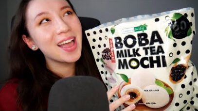 ? Mochi ASMR ? Eating mochi & hard candy with ear to ear facts ?