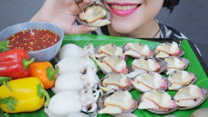 ASMR EATING CHOCOLATE CLAM X CUTTLEFISH , EATING SOUNDS | LINH-ASMR