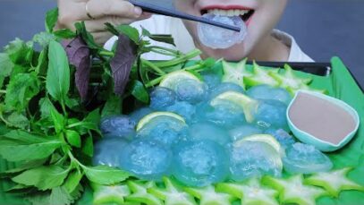 ASMR BLUE JELLYFISH (CON NUỐC HUẾ) X SHRIM PASTE SAUCE , EATING SOUNDS | LINH-ASMR