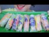 ASMR COLORFUL SPRING ROLLS , EATING SOUNDS | LINH-ASMR
