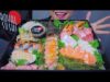 ASMR 100$ SASHIMI BOX FROM ROYAL SUSHI (SALMON ,ABALONE ,LOBSTER ,SNAIL) EATING SOUNDS | LINH-ASMR