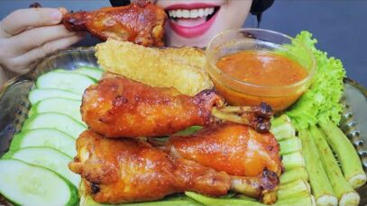 ASMR GÀ NƯỚNG CƠM LAM | homemade grilled chicken in fish sauce X Com Lam rice in bamboos | LINH-ASMR