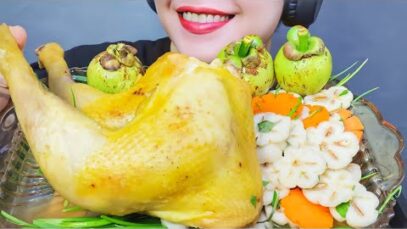 ASMR GỎI MĂNG CỤT –  CHICKEN LEGS X MANGOTEEN SALAD , EATING SOUNDS | LINH-ASMR