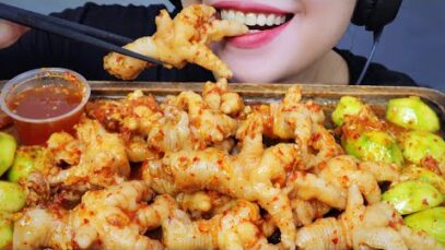 ASMR SPICY CHICKEN FEET , EATING SOUNDS | LINH-ASMR