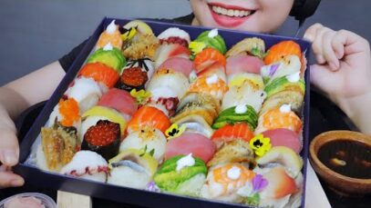 ASMR 30$ Temari sushi box , EATING SOUNDS | LINH-ASMR