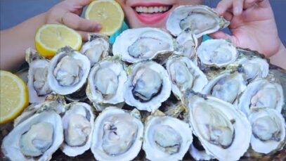 ASMR EATING MILK OYSTERS EATING SOUNDS LINH ASMR
