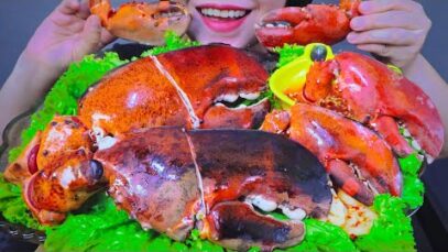 ASMR EATING BOILED LOBSTER CLAWS  EATING SOUNDS | LINH-ASMR