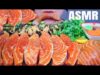 ASMR SOY SAUCE MARINATED RAW SALMON , EATING SOUNDS | LINH-ASMR