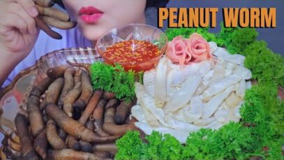ASMR PEANUT WORM- EXOTIC FOOD , EATING SOUNDS | LINH-ASMR