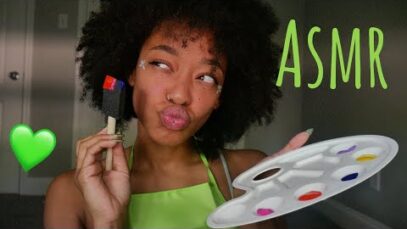 ASMR | POV you’re my canvas [ spit painting ] 💚💧 art teacher roleplay ♡